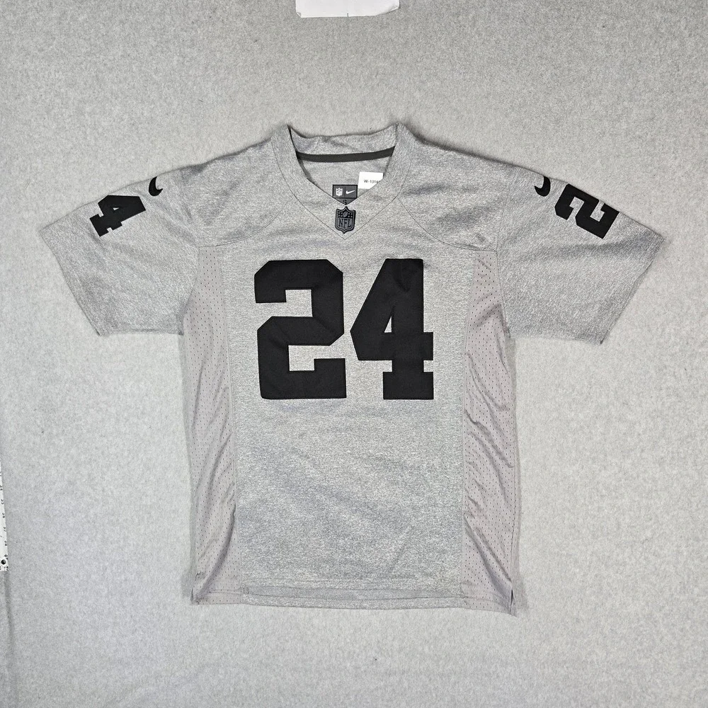 Oakland Raiders Men Jersey S Gray Nike Marshawn Lynch 24